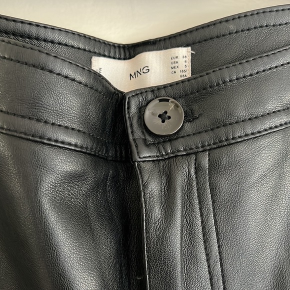 Mango polyester wide leg cropped black pants - Picture 2 of 5